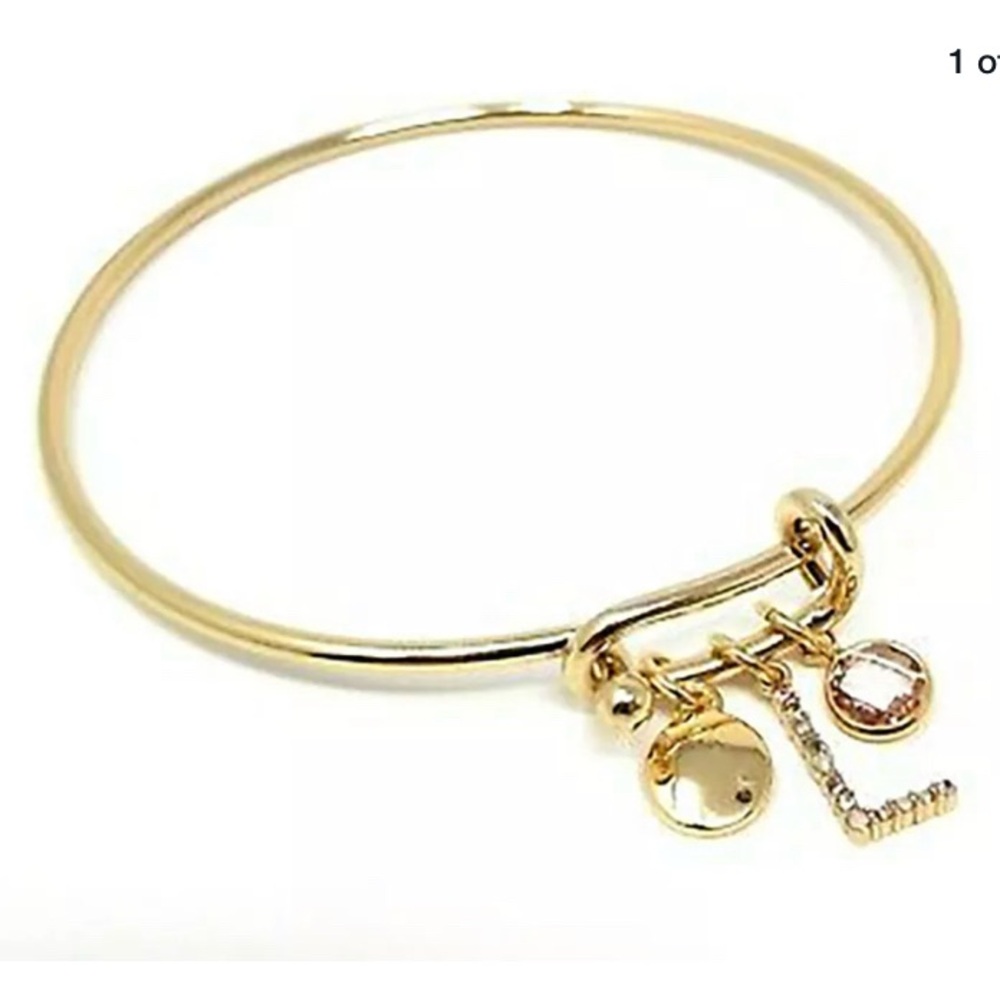 NWT Loft Initial Charm Bracelet “L” Goldtone Bangle